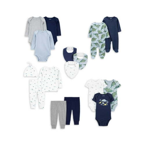 Carter's Child of Mine Baby Boy Bodysuit, Bib, Sleep N Play, Pant and Outfit Set, 16-Piece, Sizes Preemie-6/9 Months