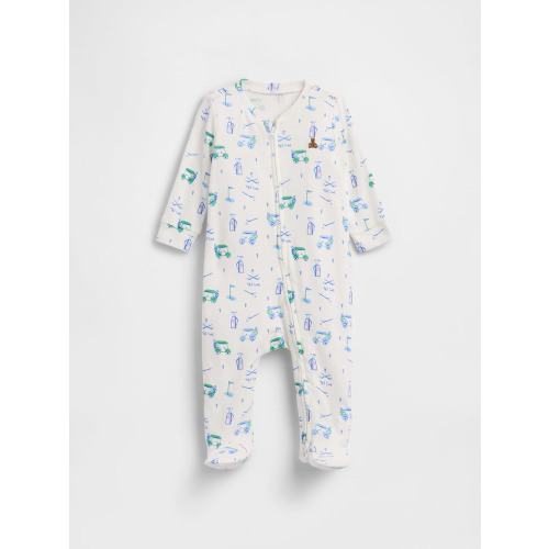 Baby Print Two-Way Zip One-Piece