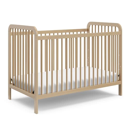 Storkcraft Pasadena Convertible Crib (Driftwood) – GREENGUARD Gold Certified, 100% Solid Wood, Fits Standard Crib Mattress, Converts to Toddler Bed and Daybed, 4 Adjustable Mattress Heights