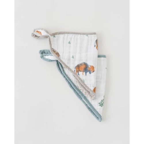 Little Unicorn Cotton Muslin Bandana Drool Bib 2 pack - Bison