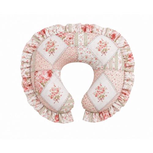 Pink Green Patchwork Ruffle Nursing Pillow Cover