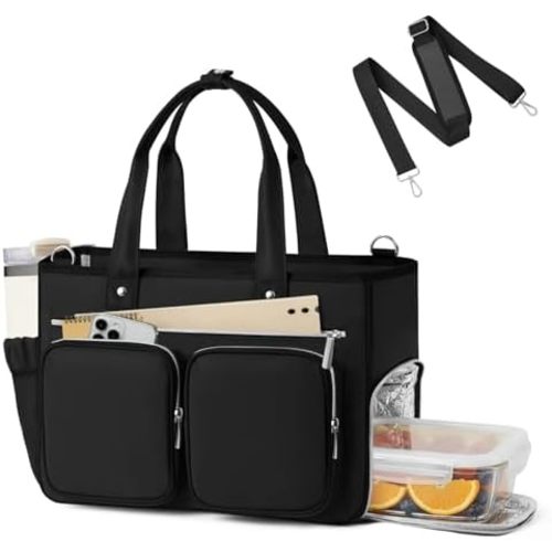 TOPEAST Teacher Tote Bag with Insulated Lunch Compartment 15.6" Laptop Bag