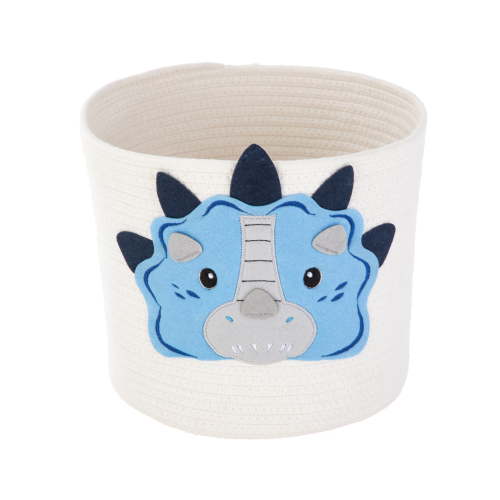 Your Zone Kids Dino Cotton Rope Round Storage Bin, 12 in x 12 in x 10 in