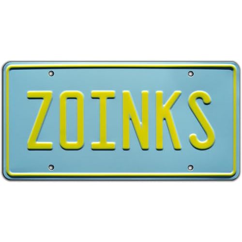 Celebrity Machines | Celebrity Machines Scooby Doo | Zoinks | Vanity Plate, Stamped Aluminum, Metal Decorative Tag, Corrosion Resistant, Quality Novelty Sign, Wall Decoration, Wall Hanging