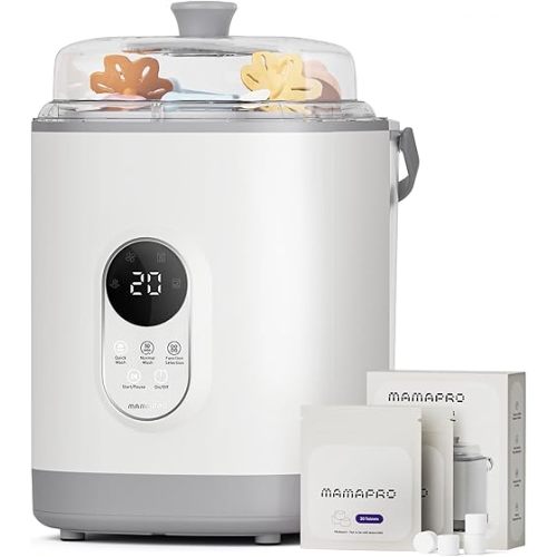 Baby Bottle Washer Pro, Sterilizer & Dryer — Wash 6 Bottles at Once, All-in-One Cleaner for Bottles, Pump Parts & Baby Essentials – Replaces Hand Washing, Time-Saving for Busy Parents