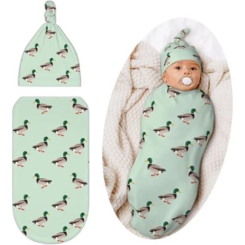 Duck Swaddle Blanket, Soft Swaddling Blanket Baby Clothes, Mallards Baby Stuff