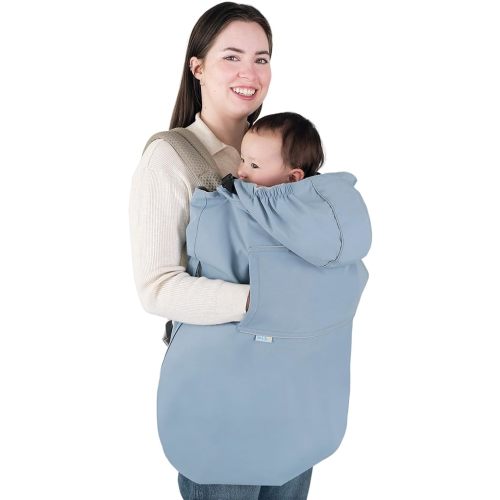 JAN & JUL Waterproof Baby Carrier Cover for Rain, Universal Fit for Car Seats and Strollers (Dusty Blue)