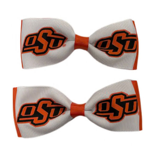 Oklahoma State Cowboys WHITE Clippie Bow Baby Hair Barrette - 2810526