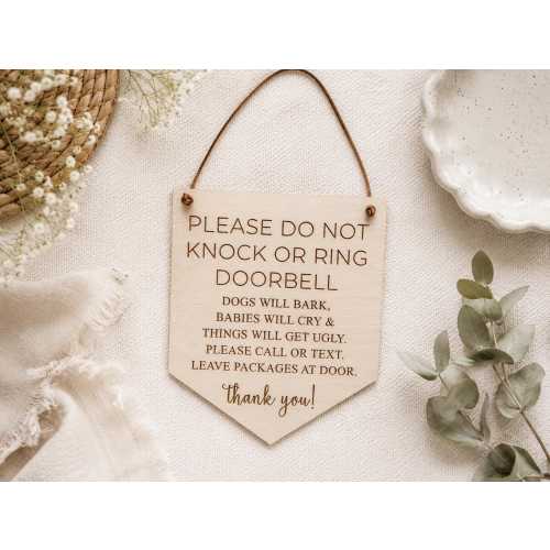 Baby Sleeping Sign, Don't Ring Doorbell, Front Door Sign, Do Not Disturb Sign, Do Not Knock Sign, Baby Shower Gift