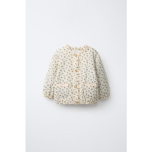 FLORAL PRINT JACKET - Ecru | ZARA United States