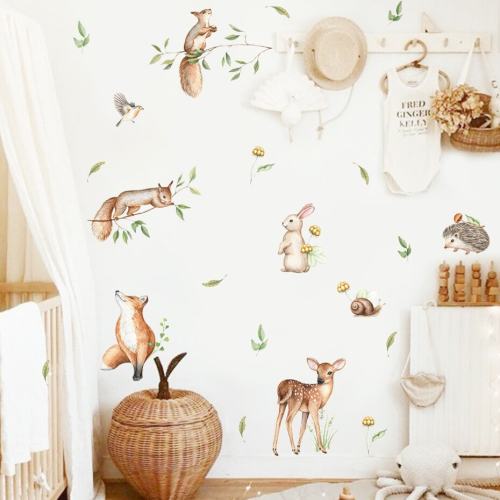 WOODLAND Animal Nursery Wall Decals, Woodland Nursery Wall Decals, Boho Nursery Wall Decal Sticker, REMOVEABLE Wall Decals, Wall Decals Kids