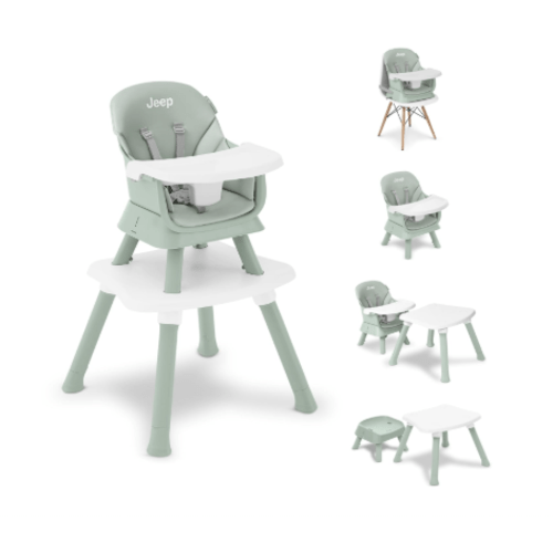 Delta Children Jeep Milestone 6-in-1 High Chair, Sage Green