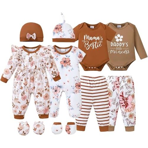 NZRVAWS Baby Girl Clothes Preemie Newborn Outfits Infant 12 PC 0-18 Months