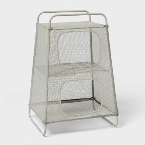 Kids' Mesh Plush and Toy Storage Tower Gray - Pillowfort™