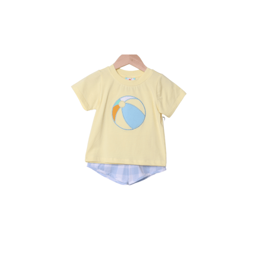 Beach Ball Blue/Yellow Gingham Short Set