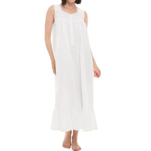 ADR 100% Cotton Nightgowns for Women Cotton Nightgown, Victorian Nightgown Sleeveless White Vintage Nightgown White Version 2 Medium