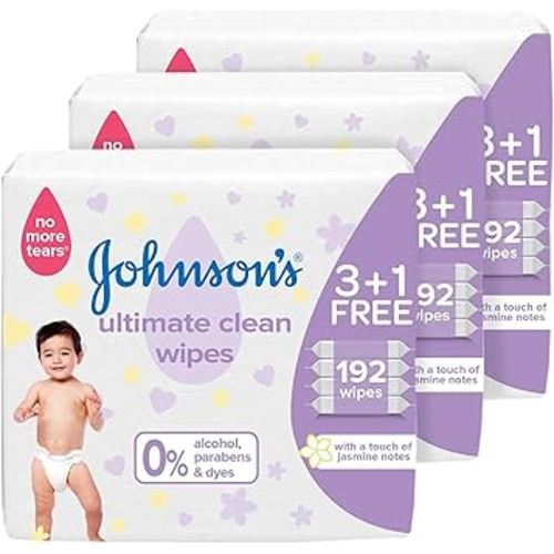 Johnson's Baby Ultimate Clean, 3X4X48, 576 Baby Wet Wipes : Buy Online at Best Price in KSA - Souq is now Amazon.sa