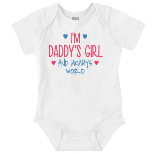 Cute Daddy's Girl and Mommys World Bodysuit Jumper Girls Infant Baby Brisco Brands NB