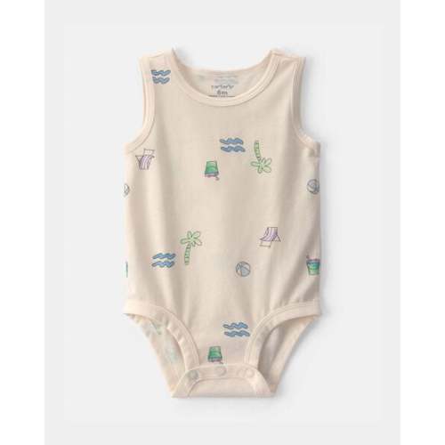 Baby Boy Beach Sleeveless Graphic Bodysuit - Ivory | Carter's