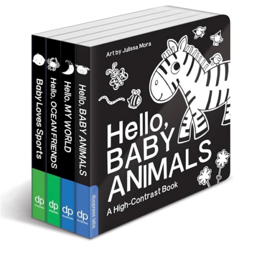 High Contrast Baby Book Set: 4 Board Books for Newborns