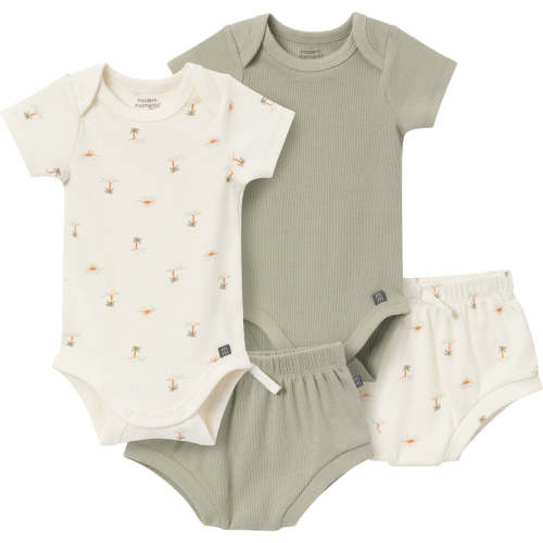 4-Piece Baby Neutral Ivory Mini Island Short Sleeve Bodysuits and Shor – Gerber Childrenswear