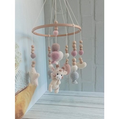 Handmade Crochet Giraffe Baby Mobile | Pastel Nursery Decor - Etsy