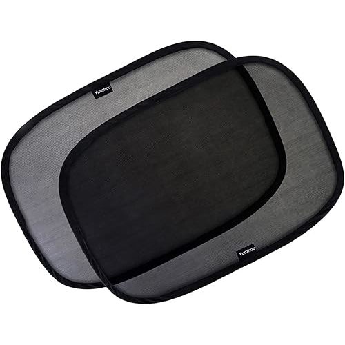 2-Piece Car Window Shades for Baby (21"x14") - Sun Shade Blocker, Cling Window Cover - Glare Shield and UV Rays Protection for Your Child - Side Window Screens for SUV- Mesh Car Window Shade