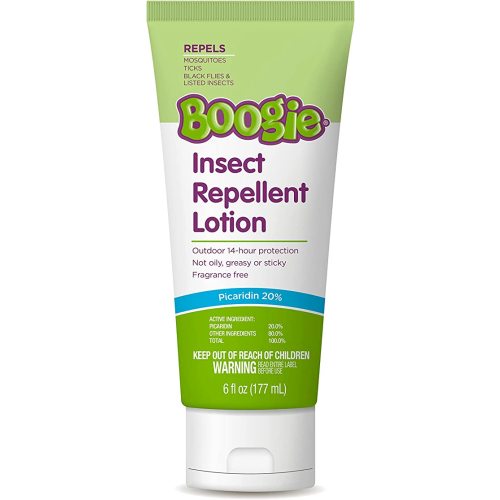 Boogie Insect Repellent Lotion, Keep Mosquitoes, Ticks and Flies Off, DEET Alternative Repellent, Up to 14-Hour Protection, Fragrance-Free, Odorless Lotion, 6 Ounce