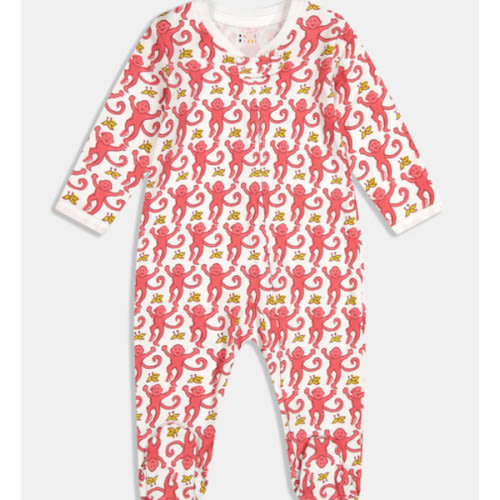 Infant Monkey Zipper Footie