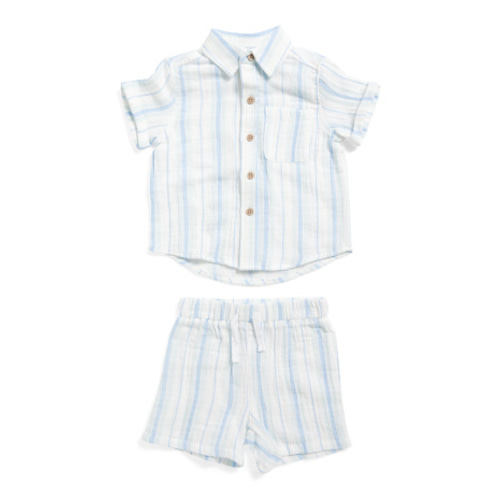 Infant Boys 2pc Striped Woventop And Shorts Set | Baby Boys (0-24m) | Marshalls