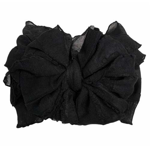 RUFFLED HEADBAND - BLACK