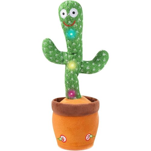Talking Cactus Toy for Babies 6+ Months & Toddlers - Dancing Singing Repeating Cactus Toy with 120 Songs & Lights, Interactive Plush Gift for Kids Age 1 2 3 4 5 6