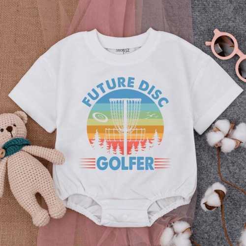 Future Disc Golfer Baby Bubble Romper, Short Sleeve Gameday Outfit, Newborn Gift