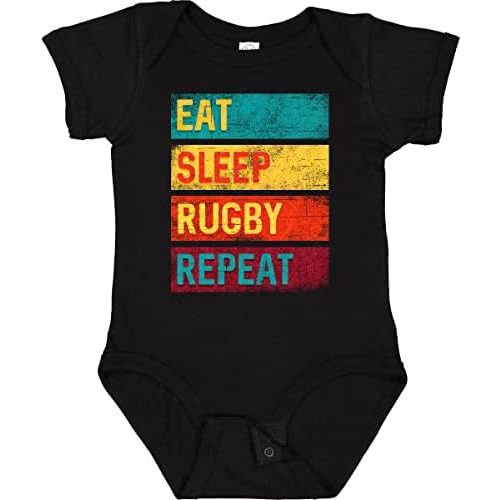 inktastic Rugby Player Eat Sleep Rugby Repeat Baby Bodysuit