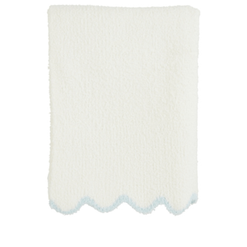 Blue Scallop Chenille Blanket