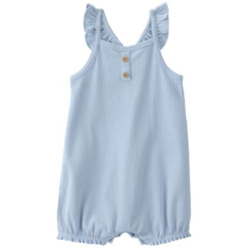 Sleeveless Blue Ruffled Straps Romper