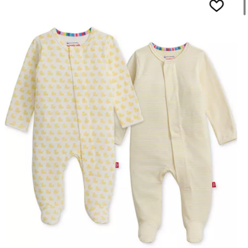 Baby Cotton Footed Coveralls, 2 Pack