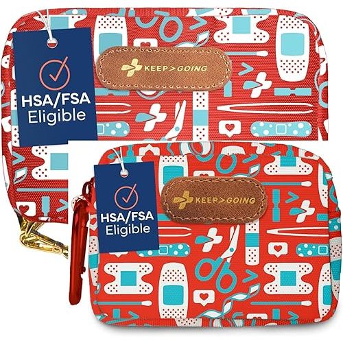 Keep Going Travel First Aid Kit Bundle of 2 Kits, First Aid Kit for Car, Home, Dorm, & Boat with Latex-Free Bandages – Travel Kit Bundle for Families