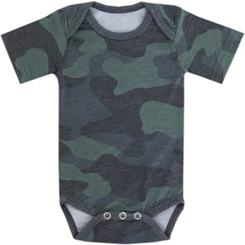 Copper Pearl Short Sleeve Bodysuit Baby: Ultra Soft Bodysuits for Newborns, Boys, Girls, and Infants - Stylish, Comfortable, Overlap Shoulders, Premium Knit Fabric - Hunter, 0-3 Months