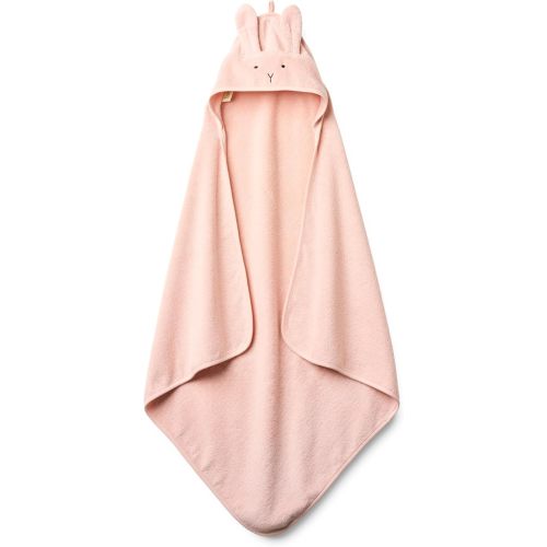 Huxie Baby Hooded Towel – Organic Cotton Baby Bath Towels – Baby Towels, Baby Bath Towels for Baby Boy, Baby Girl, 32" x 32" Super-Soft and Absorbent Baby Towels for Newborn (Rabbit - Blush)