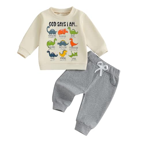 Madjtlqy Toddler Baby Boy Fall Clothes Long Sleeve Crewneck Sweatshirt Top Casual Pants Set Cute Infant Winter Outfits