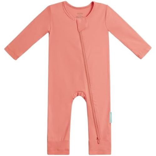 PurComfy Baby Long Sleeve Romper Jumpsuit, Premium Soft Rayon One Piece Pajamas Boy Girl 2-Way Zipper Coverall Sleeper