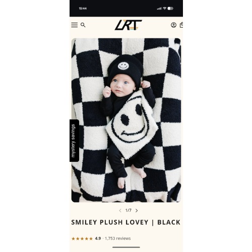 Smiley Plush Lovey | Black