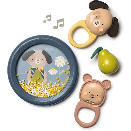 Taf Toys Baby Musical Instruments Set - Safe Music Montessori Musical Toys for Toddlers 1-3 - Kids Instruments with Soft Colors & Textures - Develops Fine Motor Skills - Ideal for Babies 6 Months & Up