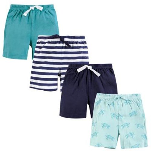 Hudson Baby Infant Boy Shorts Bottoms 4-pack, Sea Turtle, 3-6 Months