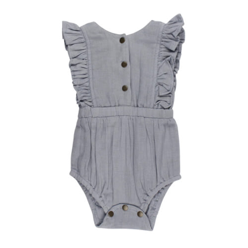 Blueberry | Organic Muslin Ruffle Bodysuit – L'ovedbaby