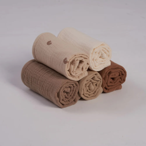 Organic Muslin Burp Cloths - Dusty Dunes 5 Pack – Zoesage