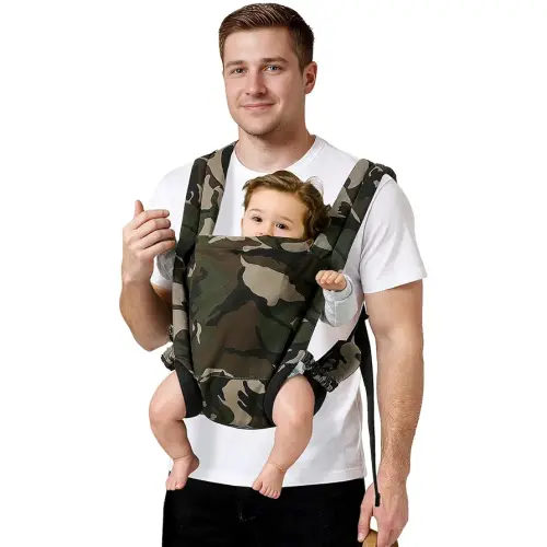 Baby Carrier for Dad (7-30lbs)-Military Stylish Infant Holder Carriers Newborn to Toddler, Men Baby Carrier with Windproof Cap, One Size Fits All, Camouflage