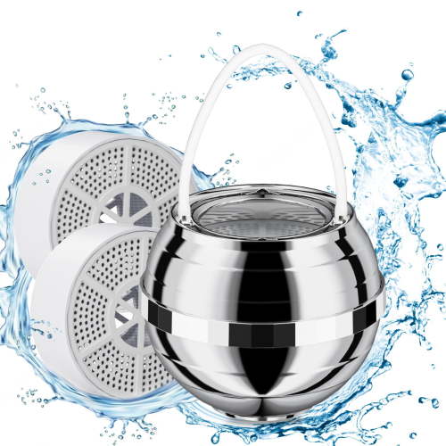Beteliva Bath Ball Filter Bathtub Water Filter, 10 Stages Bath Filter for Tub Bathtub, Silver