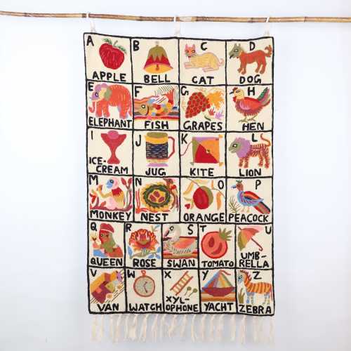 ABC Tapestry for Kids – Alphabet Wall Decor for Playroom or Classroom | Educational & Stylish |  Gender Neutral Nursery Wall Art .